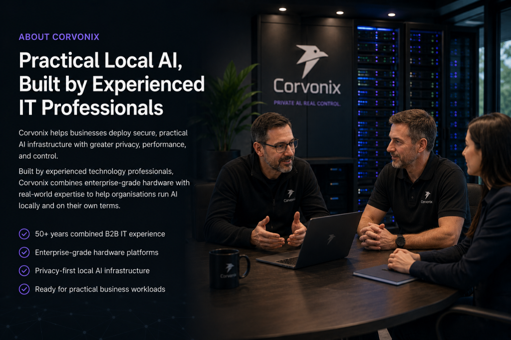 Experienced IT professionals discussing secure local AI infrastructure